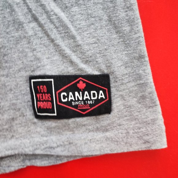 Canada 150 years proud T-shirt grey men's size L - Picture 3 of 5